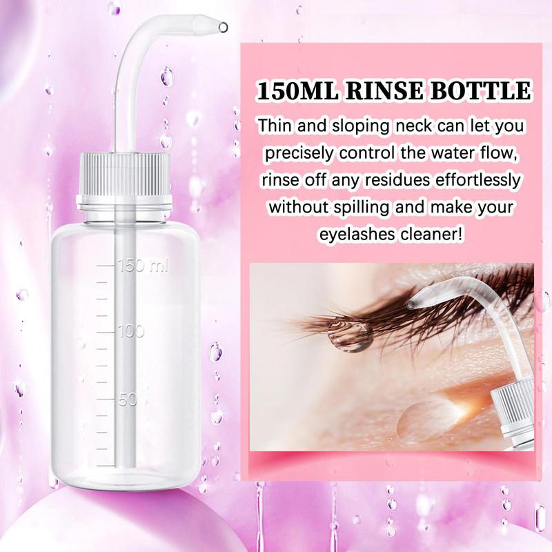 Eyelash Shampoo Kit for Eyeashes Cleansing, 1 Set Gentle Eyelashes Extensions Cleanser, Professional Makeup Remover, Lashes Extension Cosmetic Kit, Makeup Kit for School, Makeup Products