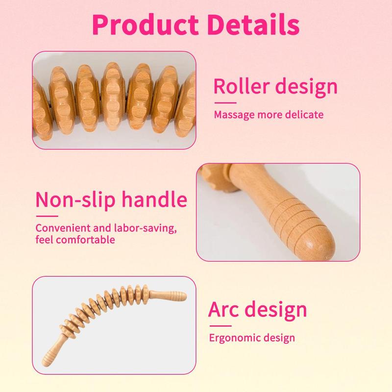 Wooden Massage Roller, 1 Count Rotatable Stick, Solid Wood Manual Massager for Full Body, Manual Massage Tool for Home & Travel