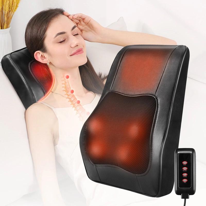 Shiatsu Back Massager with Heat, Electric Massager, Deep Tissue Kneading Relief for Home Office Car, Ultimate Comfort Relaxation, Pain Relief Gift