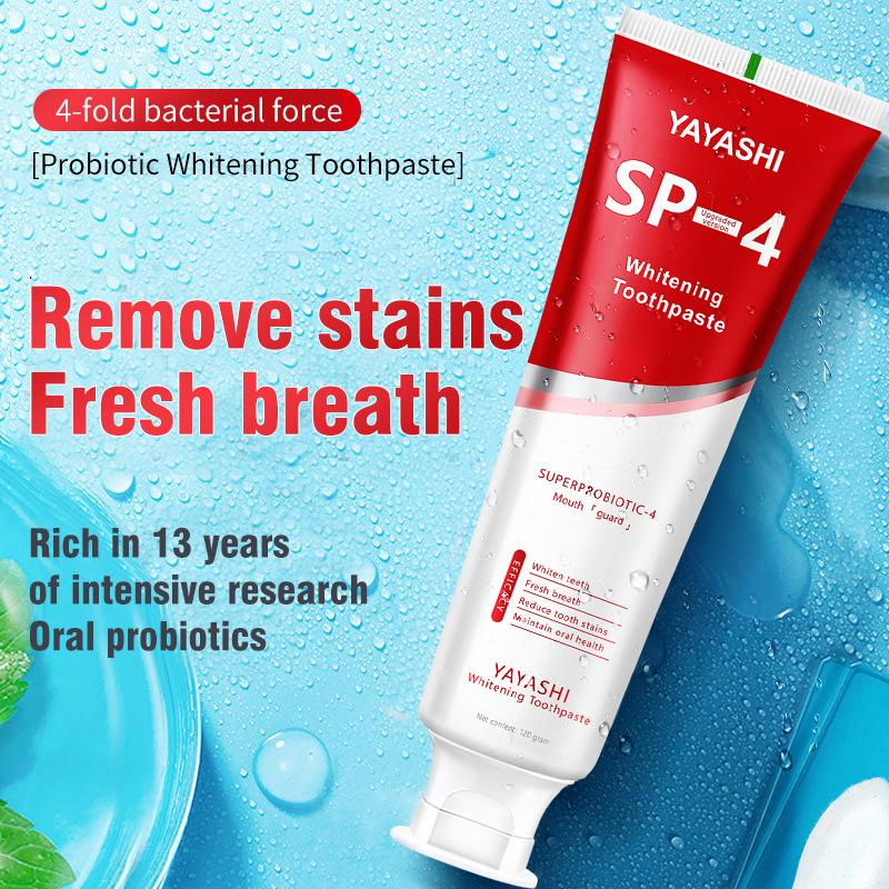 YAYASHI SP-4 Teeth Whitening Toothpaste Pack,Helps Remove Tea, Coffee, and Wine Stains, Sparkling White,Teeth Whitening, Fights Plaque, Fluoride Free healthy toothpaste oral health management