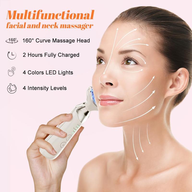 Neck and Face Massager, 4 in 1 Face Sculpting Tool, True Beauty Glow Facial Massager for Skin Care, Improve, Tightening, Firm and Smooth - 4 Color Beauty Device