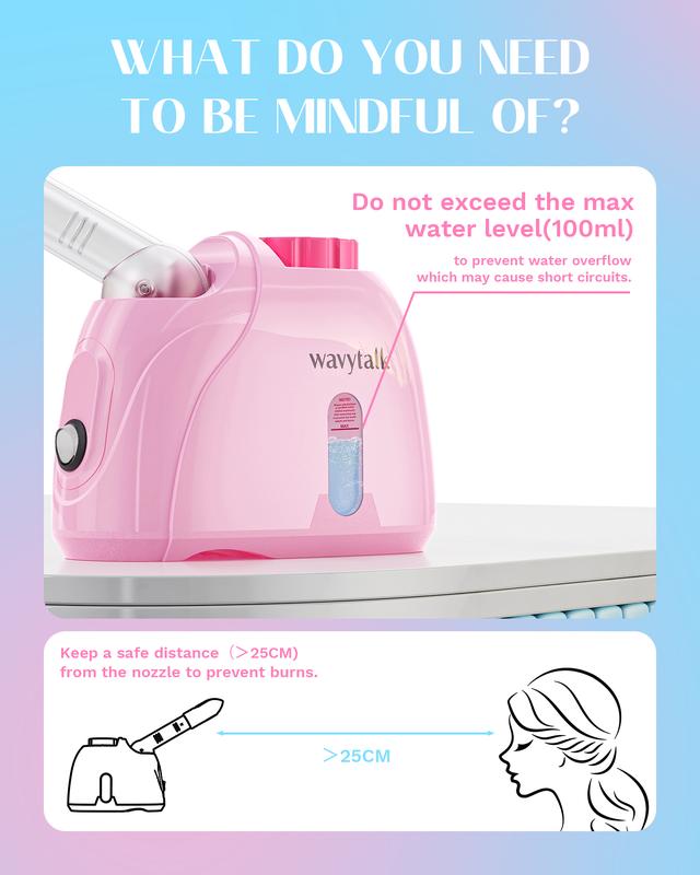 Wavytalk Hot Spray Facial Steamer - Home SPA Humidifier, Hot Mist for Deep Cleansing Pore Cleaner Skin Hydration