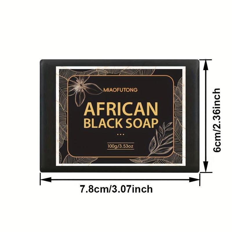 African Black Soap Bar, 3 Counts Moisturizing Brightening Body Wash Soap Bar, Deep Cleansing Body Wash Soap for Face & Body, Body Care Product for Daily Use