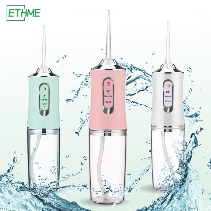 ETHME Christmas Gift Portable Stronger Water Flosser Multifunctional Dental Teeth Cleaner with 3 Modes and 4 Nozzles for Adult Oral Irrigator