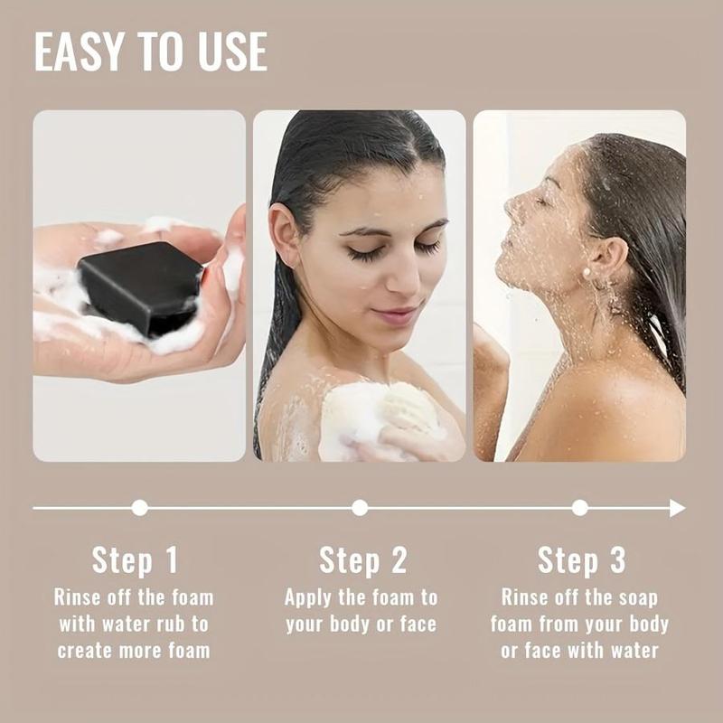 African Black Soap, 6 Counts set Moisturizing Facial & Body Wash Soap, Deep Cleansing Skin Care Soap for All Skin Types