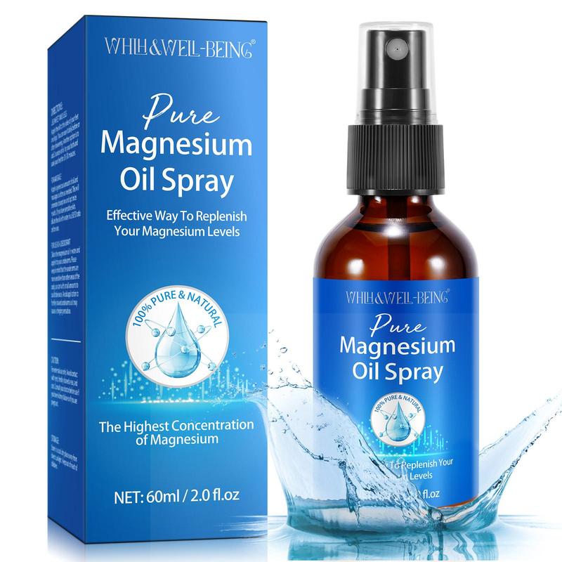 Magnesium Oil Spray, 1 Box Moisturizing & Nourishing Massage Oil, Easy To Absorb & Use, Suitable for The Lumbar Spine, Hands, Feet, Joints, Shoulders, Christmas Gift