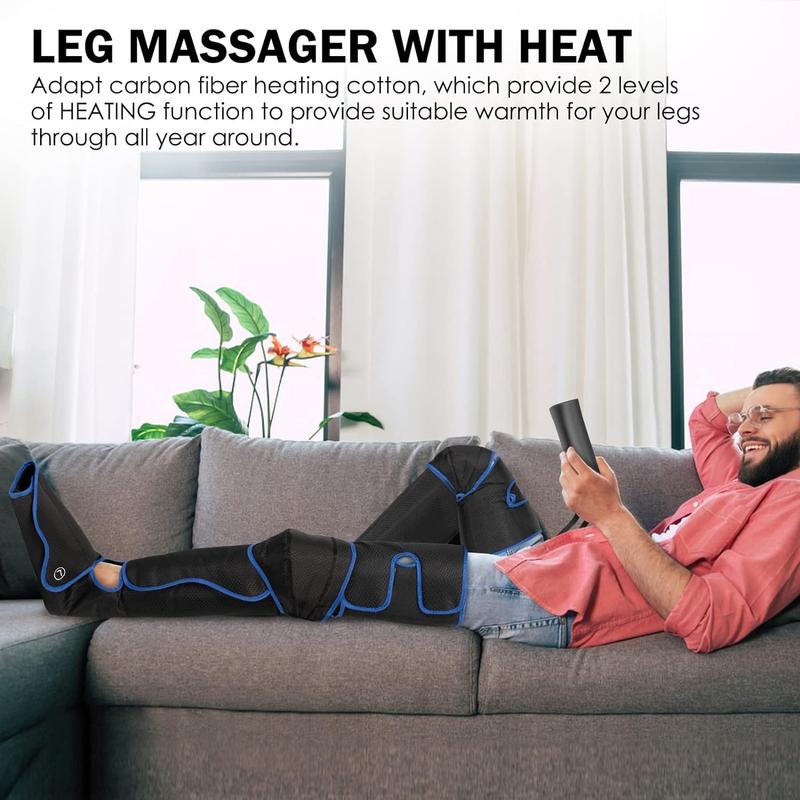 TOLOCO Leg Massager: 6 Modes & 3 Vibration Settings for Enhanced Circulation, Ultimate Comfort, and Relaxation