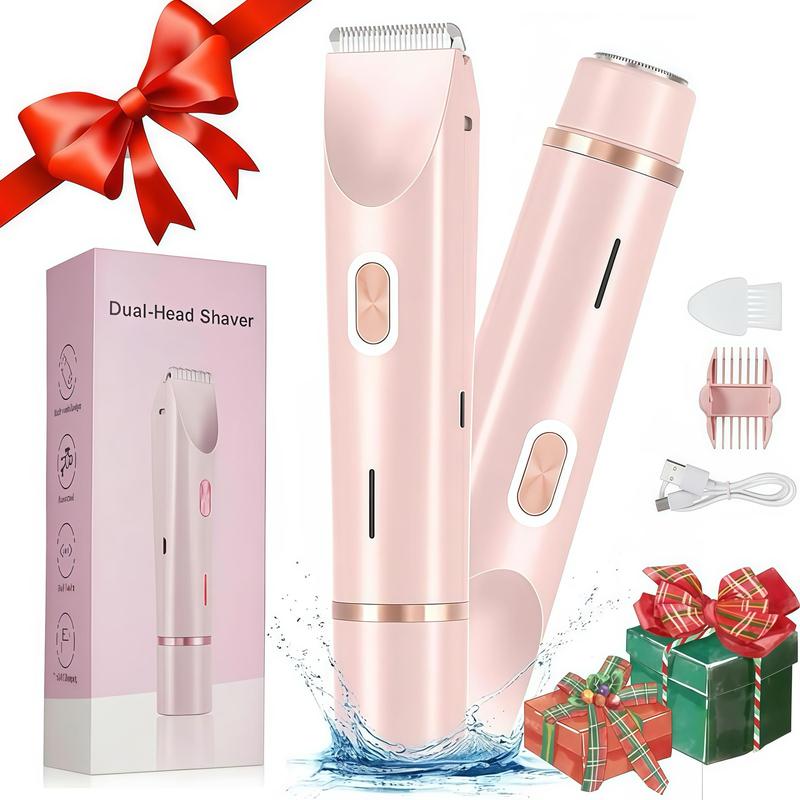 Electric Hair Trimmer for Women, 1 Box Waterproof Rechargeable Hair Shaver & Accessories, Wet and Dry Use Hair Trimmer for Women, Winter & New Year Gift