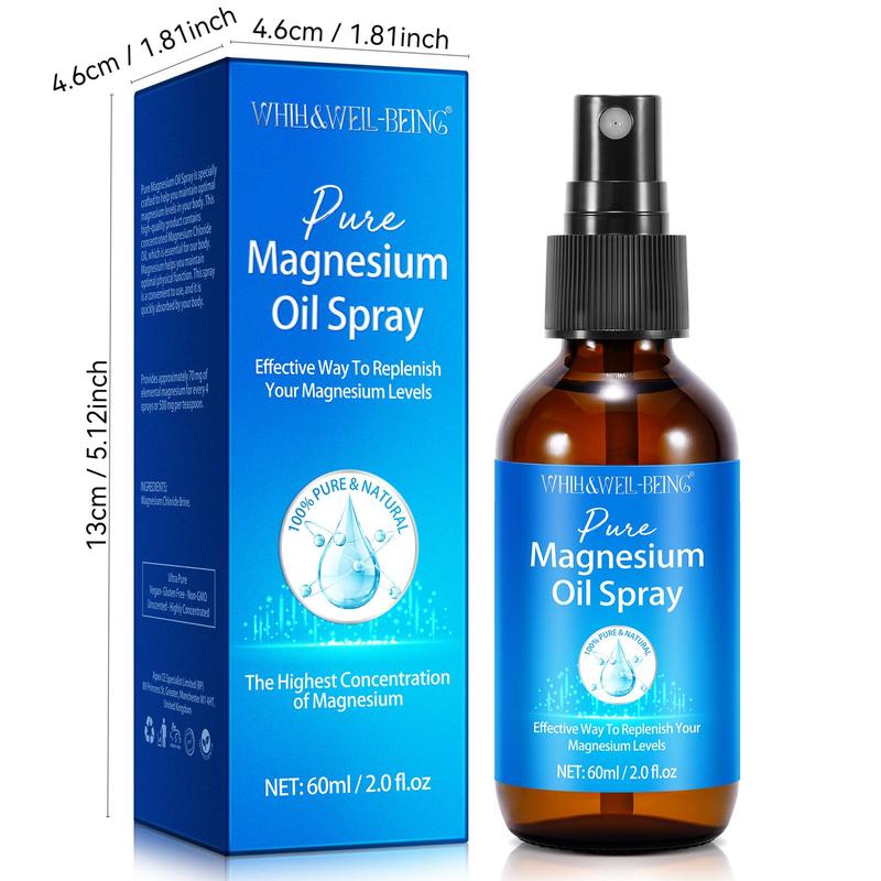 Magnesium Oil Spray, 1 Box Moisturizing & Nourishing Massage Oil, Easy To Absorb & Use, Suitable for The Lumbar Spine, Hands, Feet, Joints, Shoulders, Christmas Gift