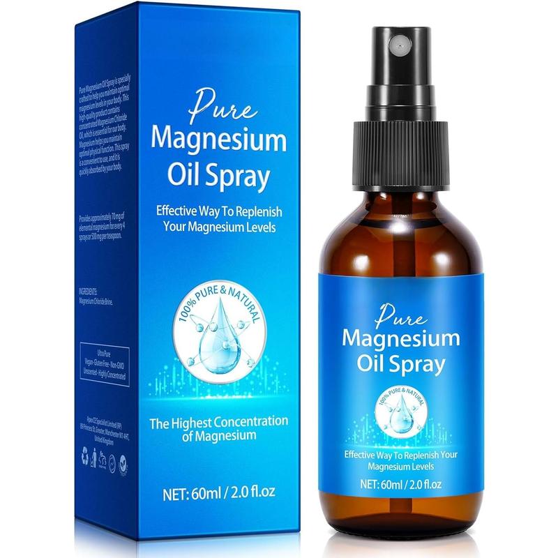 Magnesium Spray, Magnesium Oil for , Pure Magnesium Oil Spray   Magnesium Spray Glass Bottle, Easy to Absorb and Use