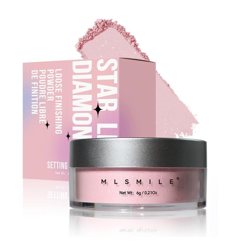 Oil Control Loose Powder Makeup Pink Translucent Setting Powder Shimmer Long Lasting Lightweight Powder Translucent Makeup Powder For Women Face Powder Makeup - 02 Pink Shimmer