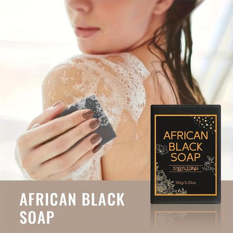 African Black Soap, 6 Counts set Moisturizing Facial & Body Wash Soap, Deep Cleansing Skin Care Soap for All Skin Types