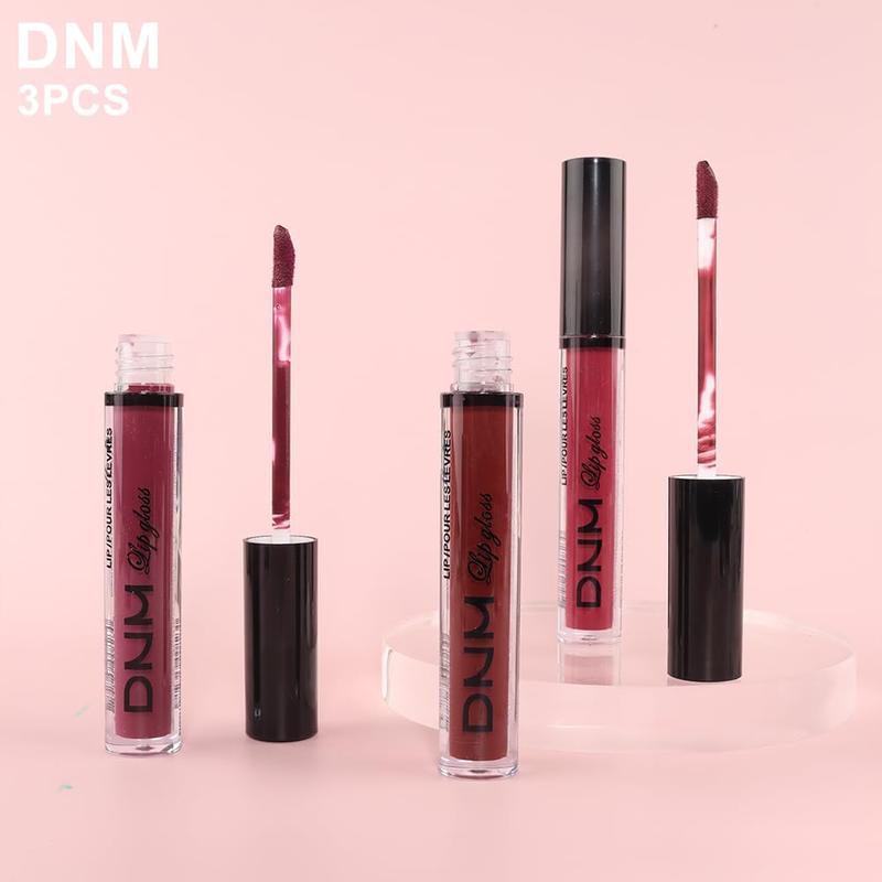 evpct DNM 3Pcs Dark Red Purple Plum Matte Liquid Lipstick Lip Stain Sets for Women Matte+Lipstick Dark Maroon Long Lasting Permanent Lipstick 24 hr Hours Magic Lipstick 24 Hours original Waterproof Gloss Lipgloss Makeup Gentle Luxury Cosmetic Lip Care