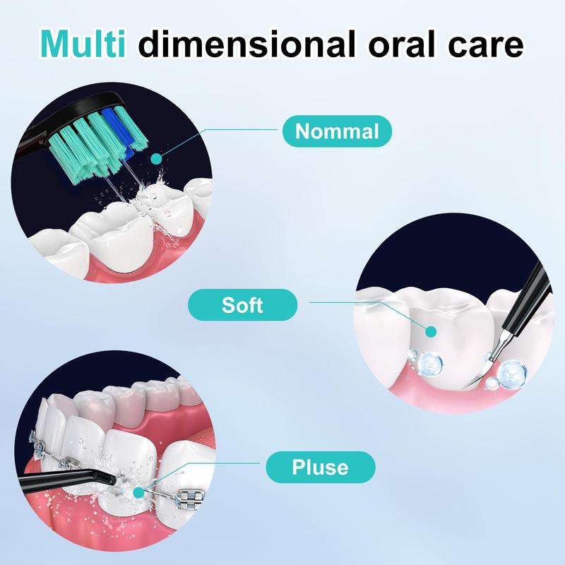 3 in 1 Rechargeable Water Jet Sonic Electric Toothbrush, 1 Box Teeth Cleaner, Toothbrush Water Jet Function, with Additional Brush Head