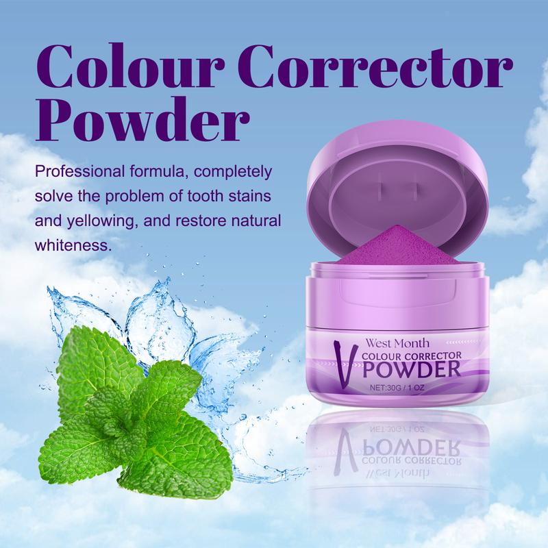 West&Month Tooth Brightening Powder, Fresh Breath, Tartar & Stain Cleanser Instant Teeth Brush Cleansing Oral Whitening