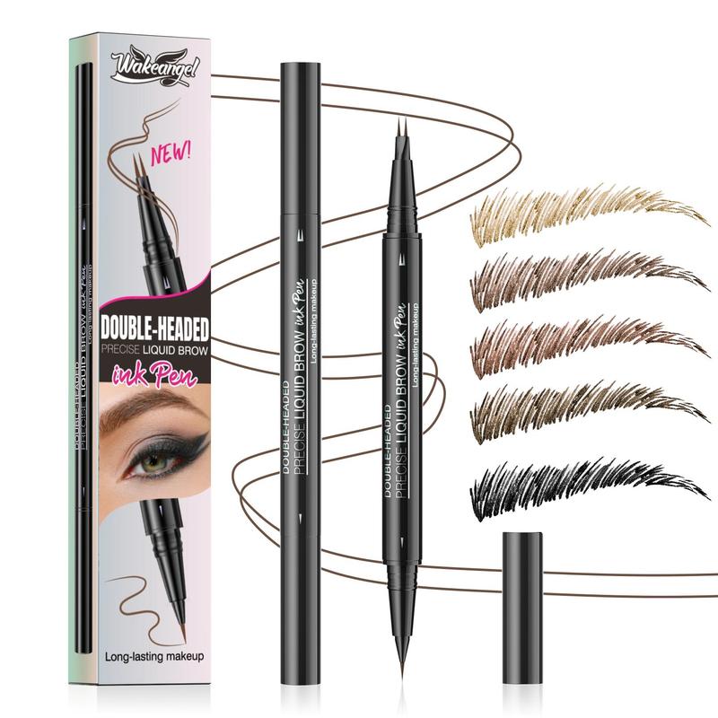 Curved Eyebrow Pen - Eyebrow Pencil Magical 2-in-1 Dual-Ended Eye Brow Pencils Create Natural Hair-Like Brows, Last All-Day