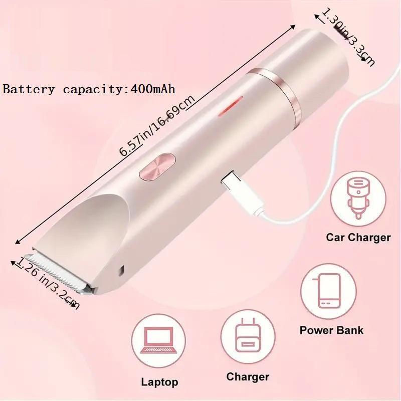 Portable Electric Shaver, 1 Count Double Headed Multifunctional Shaver Trimmer for Women, Wet and Dry Use Hair Removal Tool for Public Body Face, Christmas Gift