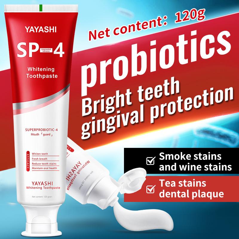 YAYASHI SP-4 Teeth Whitening Toothpaste Pack,Helps Remove Tea, Coffee, and Wine Stains, Sparkling White,Teeth Whitening, Fights Plaque, Fluoride Free healthy toothpaste oral health management