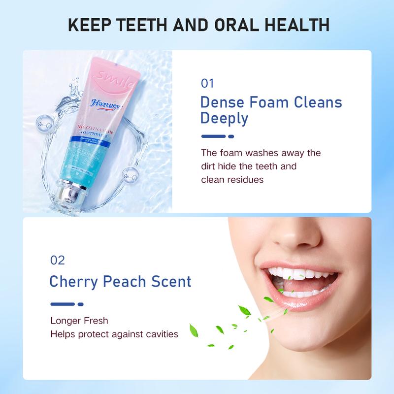 Hotluck niacinamide whitening toothpaste fresh breath protection oral whitening suitable for yellow teeth smoking oral ulcers