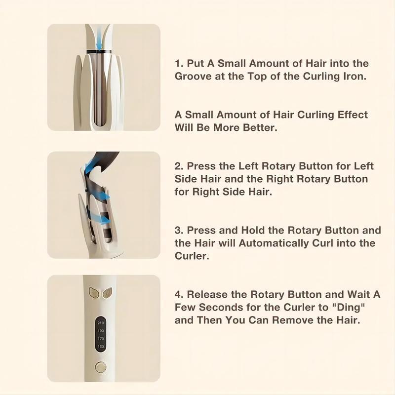 Automatic Hair Curling Iron, 28mm Hair Curler, Negative lon Automatic Hair Hair Curl Wand, 4 Modes Temperatures Curling Iron, Hair Styling Tools for Home, Hair Curler Personal Care Appliance for Fall & Winter Gift