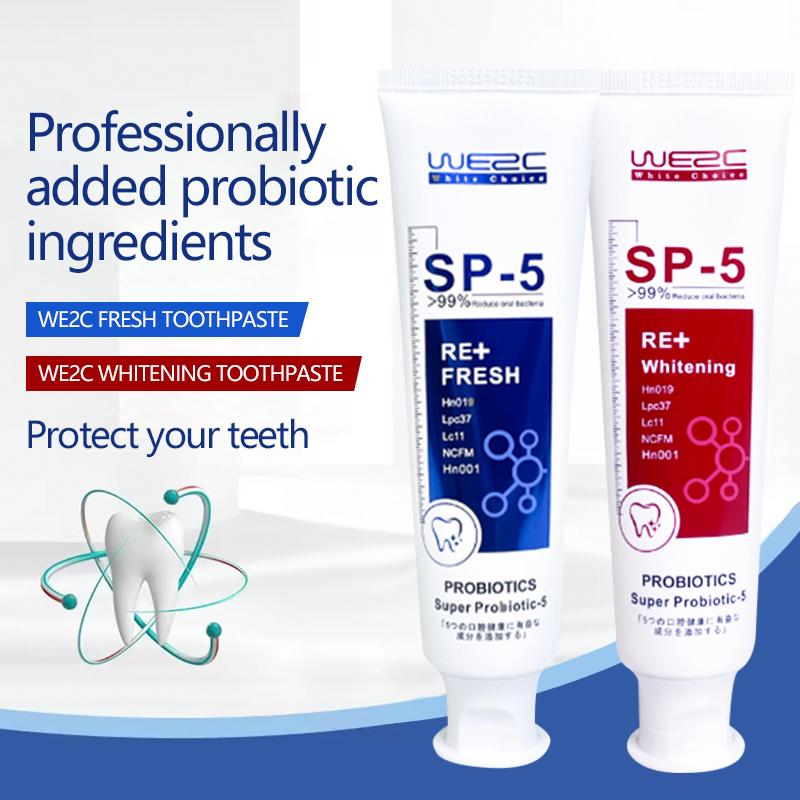 WE2C [SP-5 Probiotic toothpaste], Whitening Toothpaste-Freshens Breath,Fights Plaque