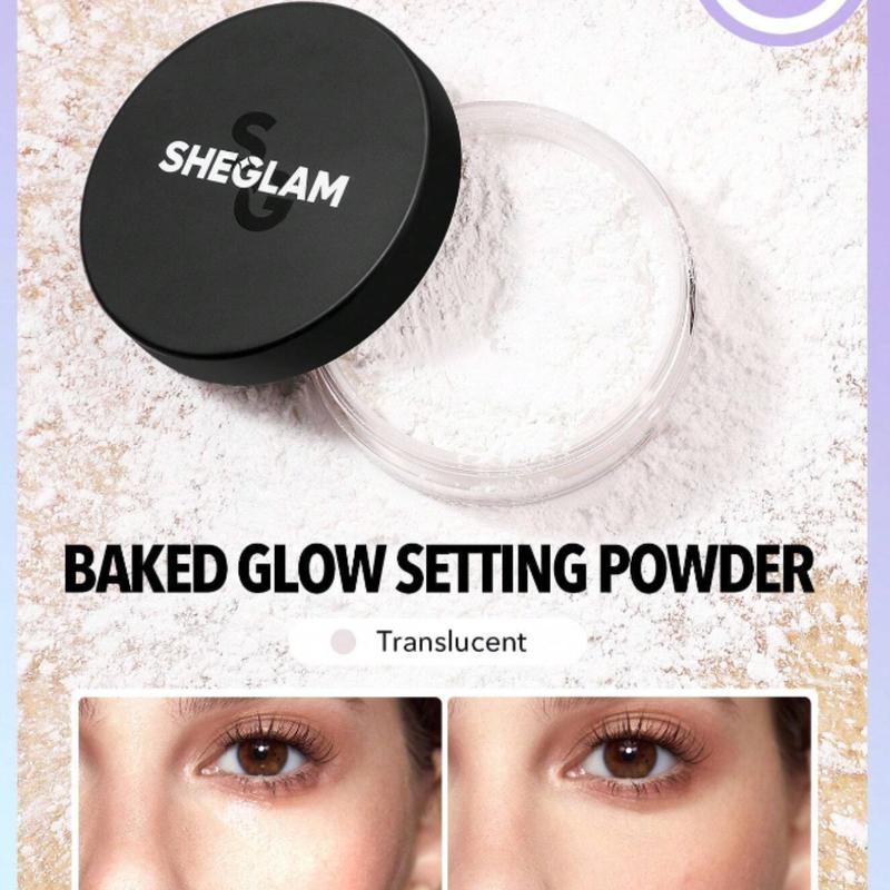 SHEGLAM Baked Glow Setting Powder-Cappuccino Oil Control Loose Setting Powder Translucent Pore-Less Flawless Smooths Fine Lines Glowy Powder Black Friday Winter Powder Xmas Christmas Gift Winter Halloween Thanksgiving Christmas Decor Party Beach Travel