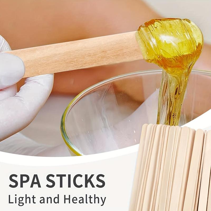 4 Types of Wax Sticks, 300pcs set Wood Spatulas for Hair and Eyebrow Removal, Long-lasting Wooden Facial Waxing Scraper, Body Hair Removal Tool