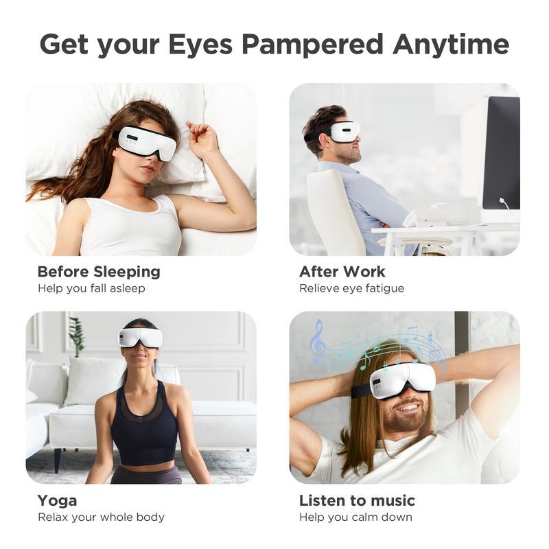 Eye Massager, Eye Mask withHeat Bluetooth Music,Smart Eye Mask for Relax Eye, lmprove Sleep,Eye Care Birthday Gifts,Christmas Gifts Relaxing