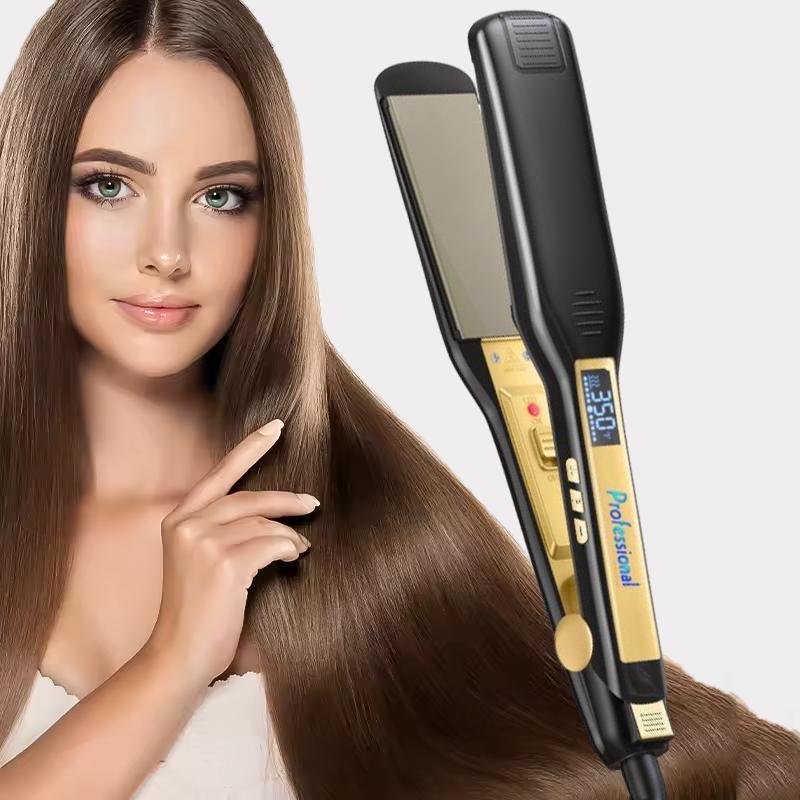 Professional Hair Straightener, US Plug LCD Display Hair Straightening Flat Iron, Hair Styling Tool for Salon & Barber Shop, Christmas, Christmas Gift