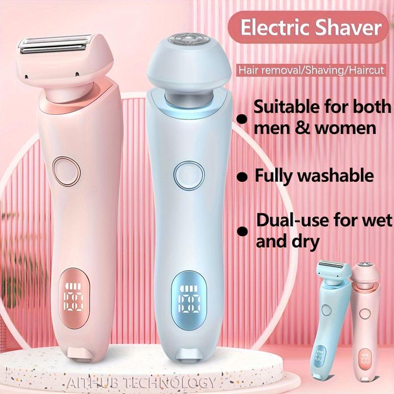 Electric Hair Remover, 2 in 1 Rechargeable Women's Pubic Hair Leg Face Bikini Trimmer, Wet and Dry Use Hair Removal Tool