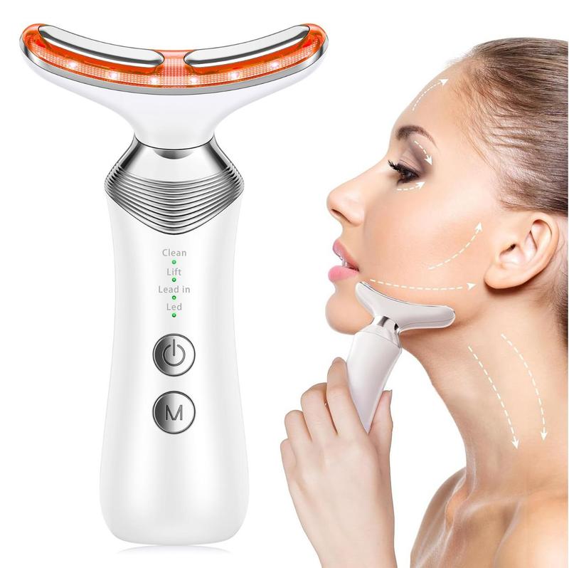 Neck and Face Massager, 4 in 1 Face Sculpting Tool, True Beauty Glow Facial Massager for Skin Care, Improve, Tightening, Firm and Smooth - 4 Color Beauty Device