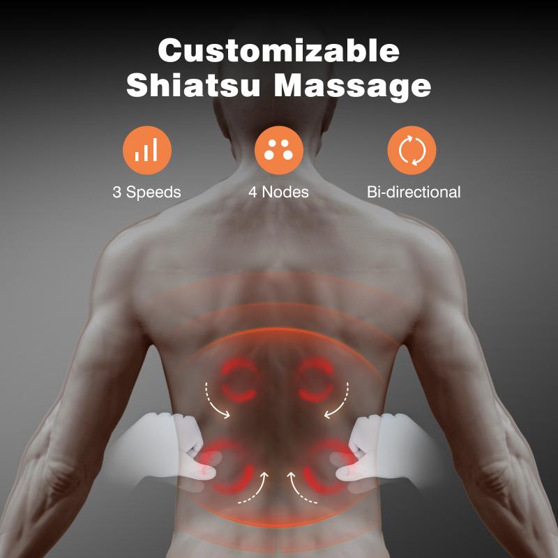 Shiatsu Back Massager with Heat, Electric Massager, Deep Tissue Kneading Relief for Home Office Car, Ultimate Comfort Relaxation, Pain Relief Gift