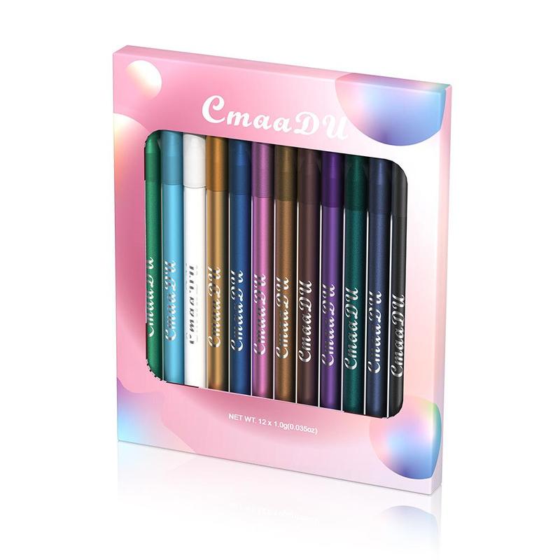 Multicolored Long Lasting Eyeliner, 12pcs set Liquid Smooth Fine Tip Eyeliner Pens, Quick Drying Eyeliner Pen with Precise Flexible Tip & Comfortable Grip