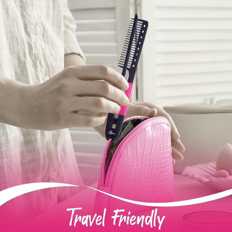 Herstyler Straightening Comb For Hair - Flat Iron Comb For Great Tresses With A Firm Grip (Pink) Smooth Handy Comfortable Comb