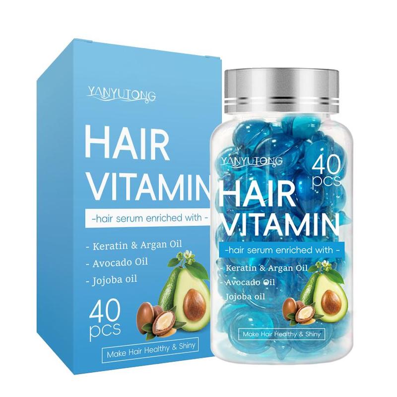 Hair Vitamin Capsule, 40pcs box Essential Oil Capsules with Argan Oil, Avocado Oil, Moisturizing Hair Care Product for All Hair Types, Hair Products, Christmas Gift