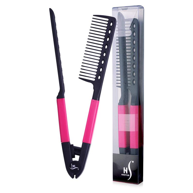 Herstyler Straightening Comb For Hair - Flat Iron Comb For Great Tresses With A Firm Grip (Pink) Smooth Handy Comfortable Comb