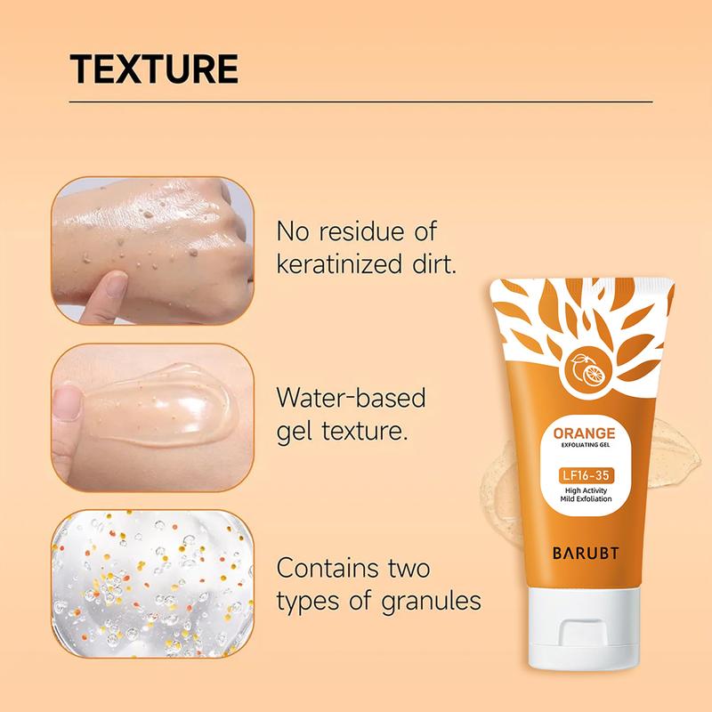 (New) 2024 Orange Exfoliating Gel Scrub Face Body Skin, Facial Exfoliator 50g Skincare