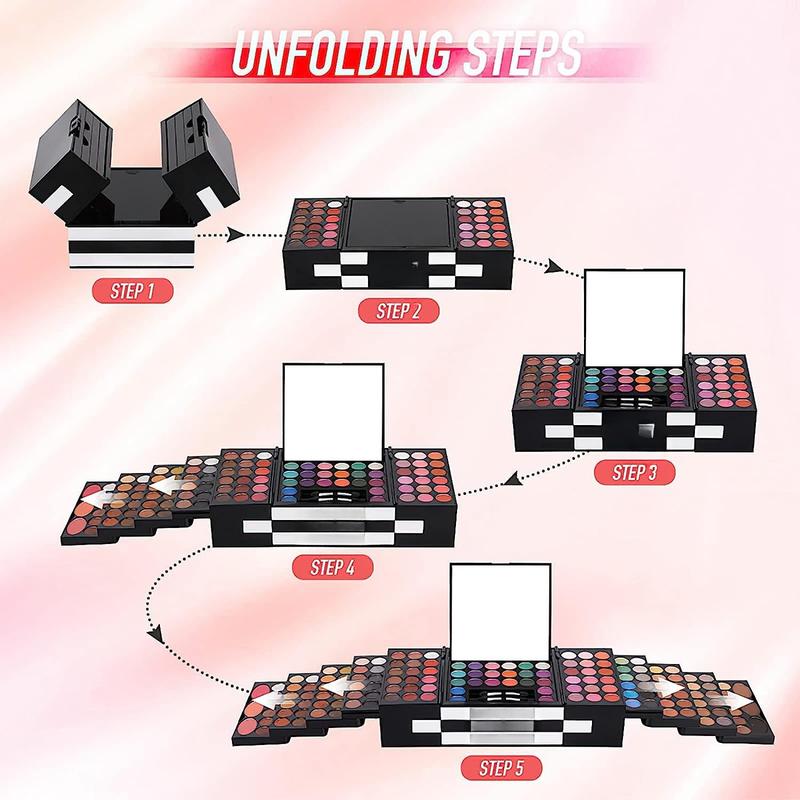 M 148 Colors Makeup Pallet,Professional Makeup Kit for Women Full Kit,All in One Makeup Sets for Women&Beginner,include Eyeshadow,Lipstick,Eyeliner,Concealer,makeup brush(045 Set-Black)