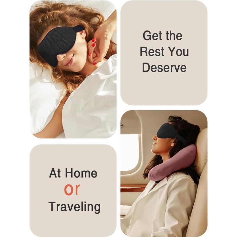 Sleep Mask, Eye Mask for Sleeping, Women Men Side Sleeper, 3D Contoured Cup No Eye Pressure 100% Blocking Light Sleeping Mask with Adjustable Strap Blindfold Yoga, Traveling, Nap, Black