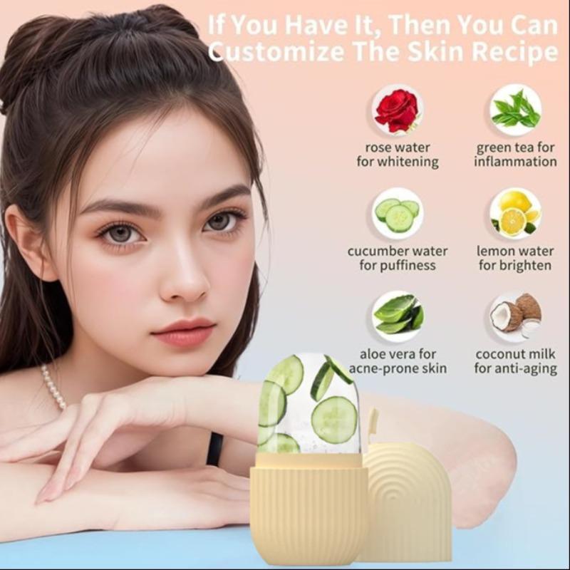 Portable Ice Face Roller, Facial Contour Massager For Naturally Conditioning, Facial Mold Cube Ice Roller, Ice Compress Skin Care Tool