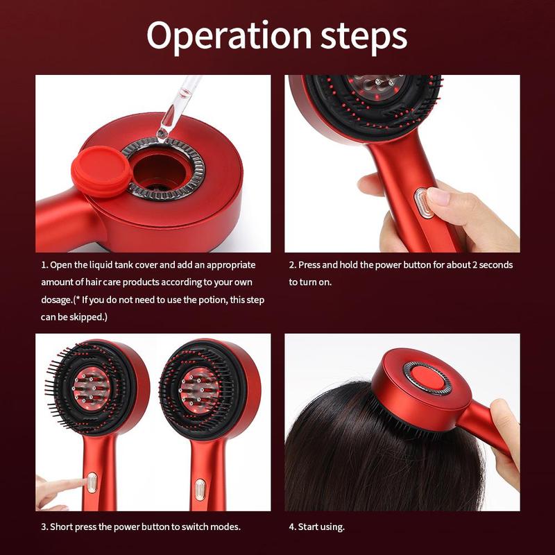 Hair Massage Comb With 3 Modes, 1 Count Red Light Hair Care Comb, Head Essence Liquid Introduction Applicator, Christmas Gift