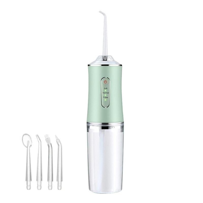 Dental Flosser, 4 Jet Tips 3 Modes 300ML  Waterproof, Portable Rechargeable Oral Irrigator for Home Travel , Braces Care ，Available in three colors