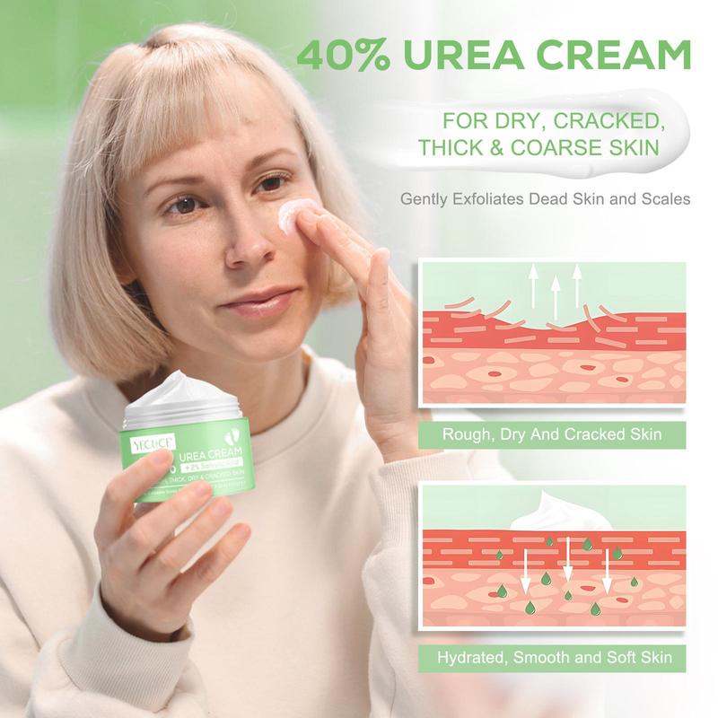 40 % Urea Foot Cream, 1 Box Moisturizing Foot Lotion with Hyaluronic Acid & Tea Tree & Aloe Vera, Deeply Hydrating Skin Care Product for Hand & Foot