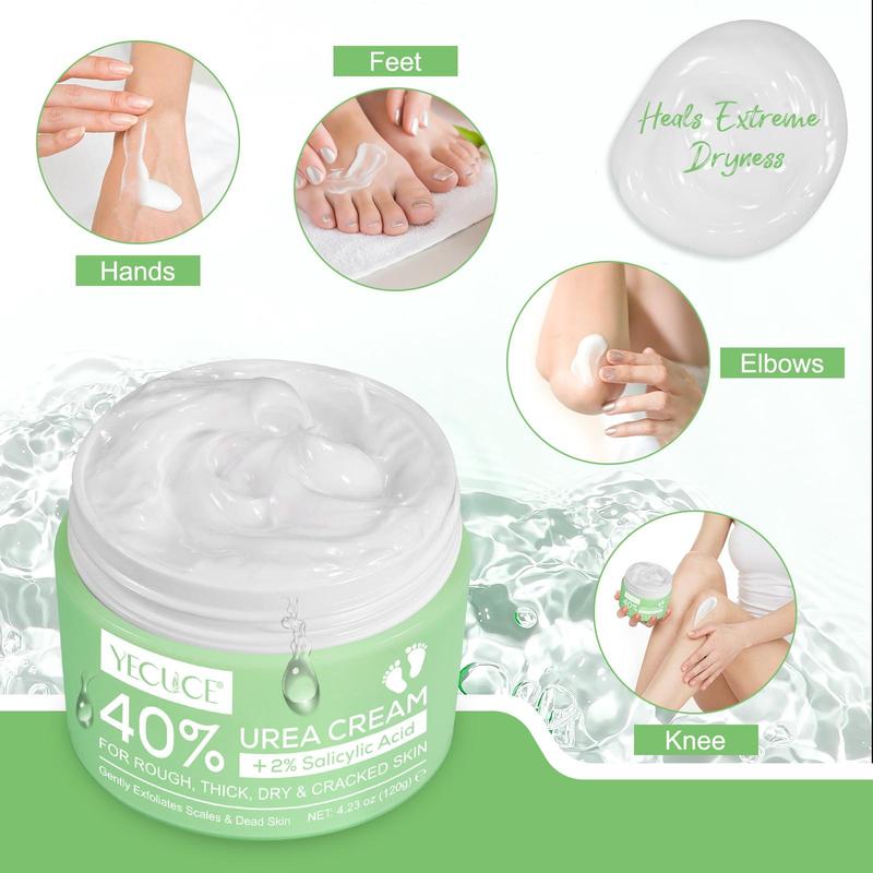 40 % Urea Foot Cream, 1 Box Moisturizing Foot Lotion with Hyaluronic Acid & Tea Tree & Aloe Vera, Deeply Hydrating Skin Care Product for Hand & Foot