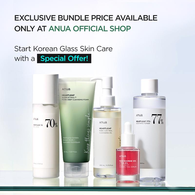 [Anua Official Shop] Ultimate Skincare Routine Set｜Cleansing oil + Deep Cleansing foam +Toner + Discoloration Serum + Moisturizing lotion