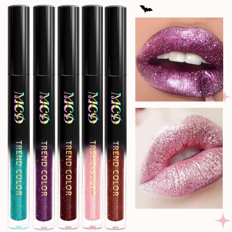 Long-lasting Waterproof Liquid Glitter Lipstick, 1 Count Shimmer Pearlescent Lipstick, Makeup Gift For Women, Christmas Gift