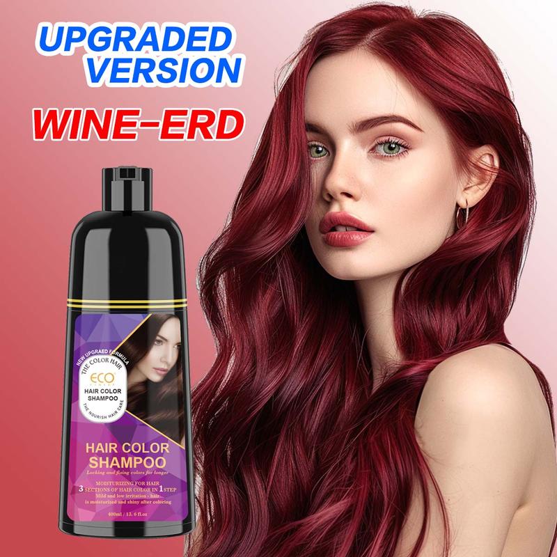 TOAE wine-red Hair Color Shampoo for Gray Hair 400ML Instant Hair Dye Shampoo for Men & Women-3 in 1 Color Shampoo for Dark Hair-Colors in Minutes-Long Lasting-Safe & Easy to Use black hairdye Haircare Oil christmas 2024 ornament