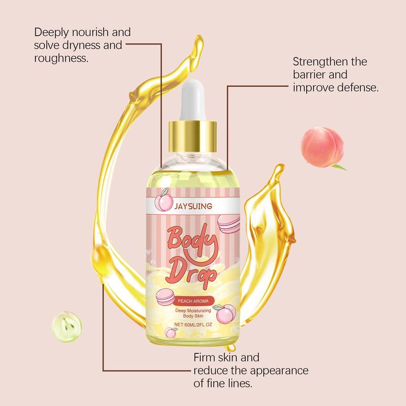 Peach Body Oil, Deep Moisturizing Body Massage Oil, Hydrating Body Care Oil, Body Care Product for Women & Men