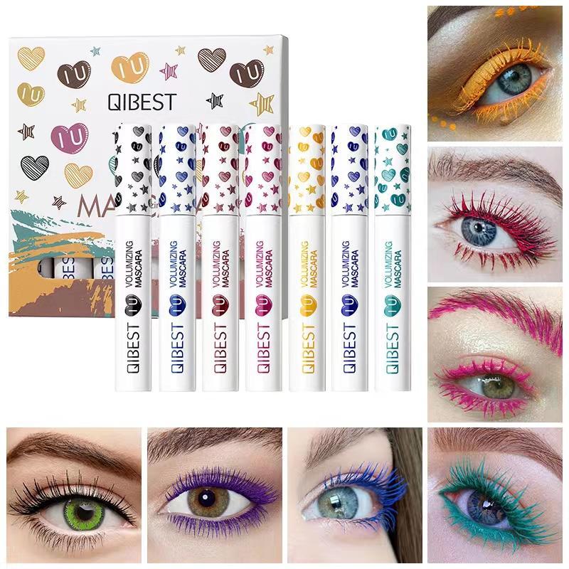 Waterproof Long-lasting Mascara, 7 Counts set Natural Curl Eyelashes Mascara, Eye Lashes Lengthening Defining Multiplying Curling Mascara