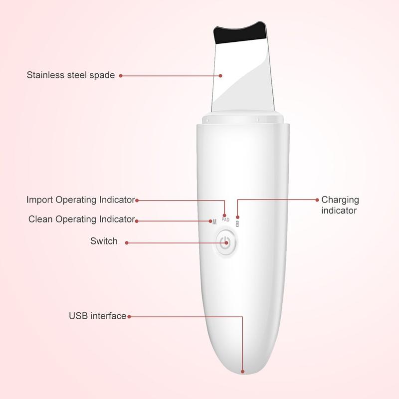 Ordinary Ultrasonic Skin Scrubber Blackhead Remover Pore Cleaner Facial Scrubber Comedones Extractor Facial Deep Cleansing Skin Care Comfort